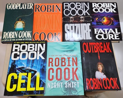 Robin Cook book lot 7-Cell-Night Shift-Outbreak-Fatal Cure-Seizure-Toxin-Godplay