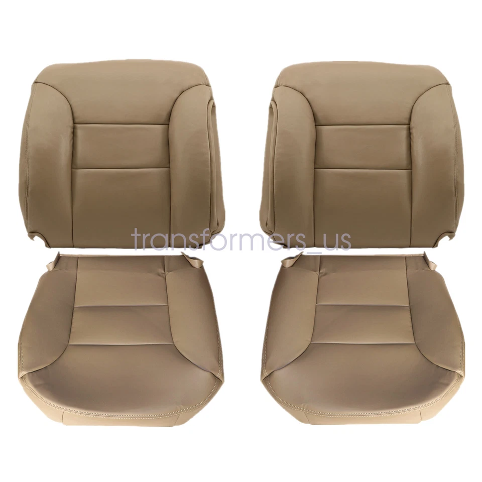 Cubiertas de asiento delanteras de cuero tostadas para Chevrolet Tahoe Suburban GMC Yukon 1995-1999 Foto 4 de 4