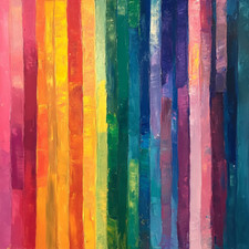 Image of Abstract Multi Coloured Lines Oil Paint Luxury Canvas Wall Art Picture Print