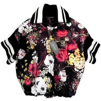 DOLCE & GABBANA Puffer Jacket Floral Hooded Down Jacket Size 42 - RP £2225.00