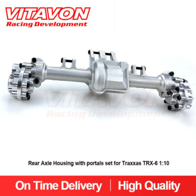 VITAVON CNC Alu 7075 Rear Axle Housing With Portals Set For Traxxas TRX-6 1:10