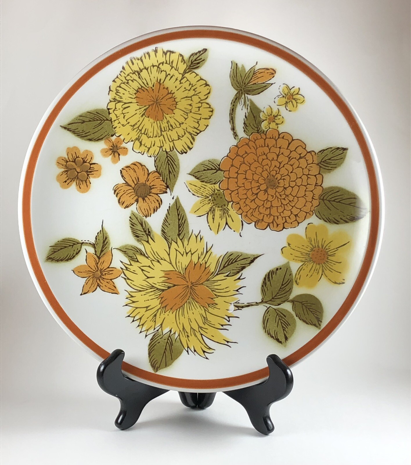 Ceramic Guild Esperanto H826 Gardena Vintage Plate Floral Green Yellow