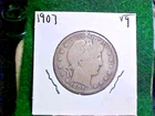 1907 Barber Half Dollar VERY GOOD GRADE