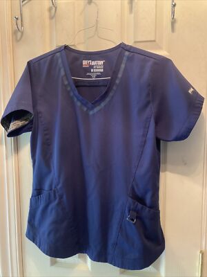 GREYS ANATOMY IMPACT WOMENS NAVY BLUE SCRUBS TOP