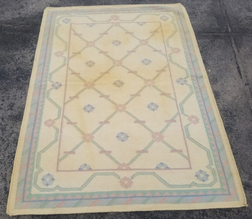 Vintage Traditional Handmade Beautiful Floral Kilim Floor Rug Carpet 166x117 cm