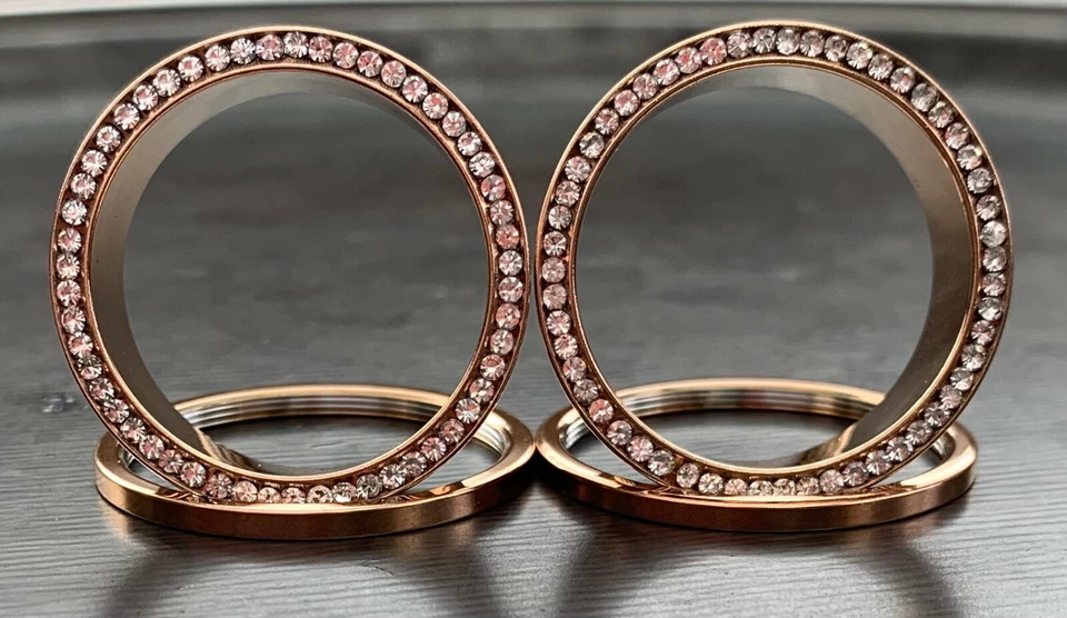 ПАРА Туннелей с Покрытием из Розового Золота с Драгоценными Камнями Пробки Уши Датчики - Изображение 3 из 4