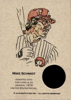 #B1R2C113 MIKE SCHMIDT 1979 Nickel Coin Collector Trade Card