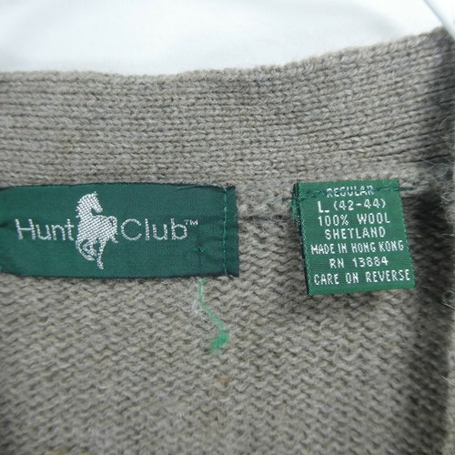 Vintage 100% Shetland Wool Men's Large Vest Knit Argyle Pockets Button Front - Picture 4 of 6