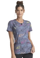 Pop Beats Cherokee Scrubs Infinity Round Neck Top CK609 PBTS