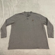 Wrangler Riggs Workwear Long Sleeves Henley Pocket Shirt Gray 2XL