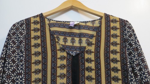 Alya Shirt Womens Medium Multicolor Relaxed 3/4 Sleeve Relaxed Boho Festival Top - Picture 5 of 11