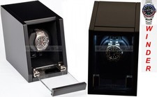 BOXY BRAND Single Automatic Watch Winder- model: Castle-01MB-LED Lights