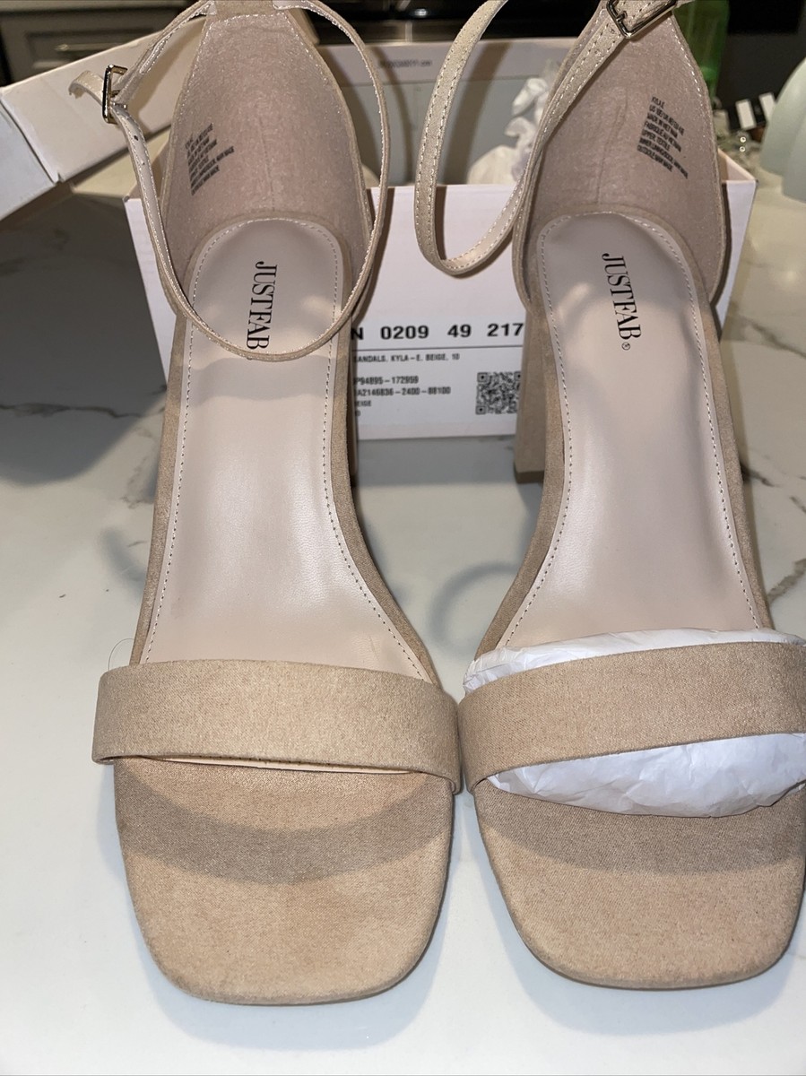 JUSTFAB Dress Sandals, Kyla Beige high heel Size 10 | eBay