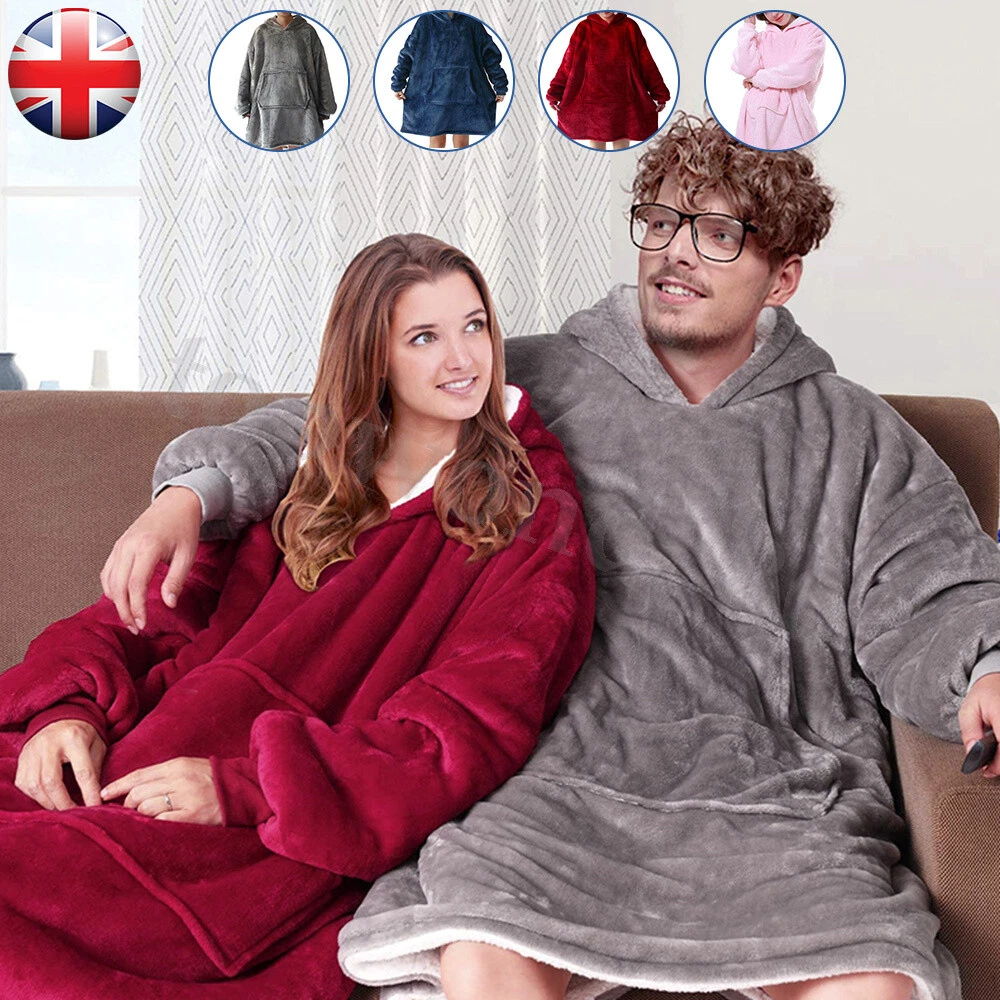 Plush Warm Blanket Hoodie Ultra Comfy Giant Sweatshirt Fleece With Hooded |  eBay
