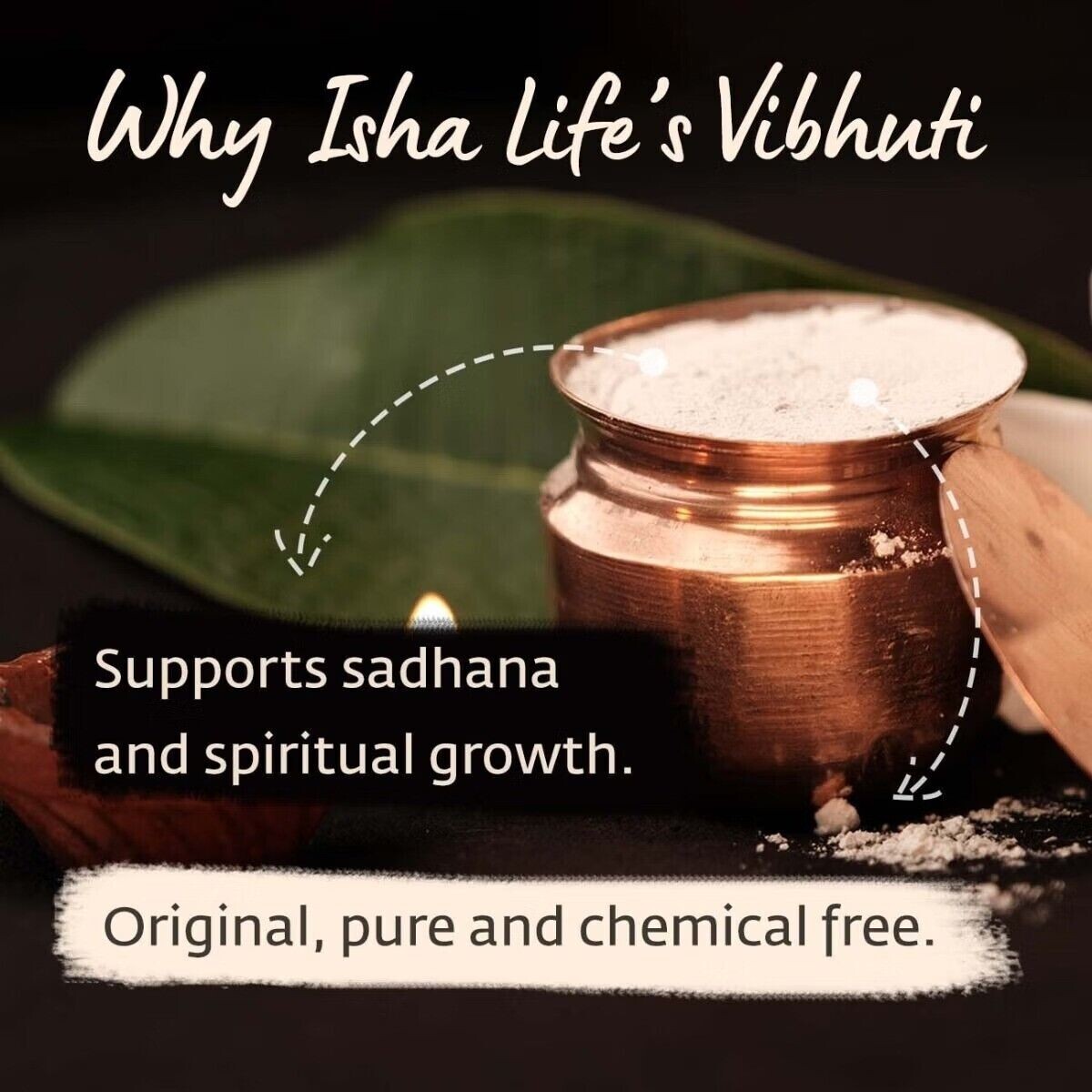 Vibhuti Naturel Pur Isha Life - Consecré Dans Le Dhyanalinga - Pour