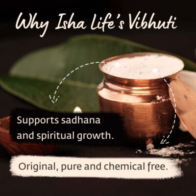 Isha Life Naturel Pure Vibhuti - Cendre Sacrée Consacrée Au Dhyanalinga - Soutien Spirituel