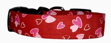 Red Heart Showers Valentine Handmade Dog Collar