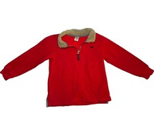 Carters Kid Sweater Boys Size 5 Red Pullover Long Sleeve Layering 1/2 Zip Sherpa
