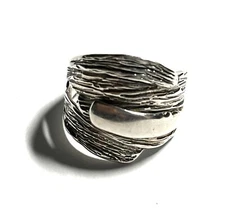 HAGIT GORALI STERLING SILVER 925 ORGANIC RING SZ 8 MADE IN ISRAEL HG