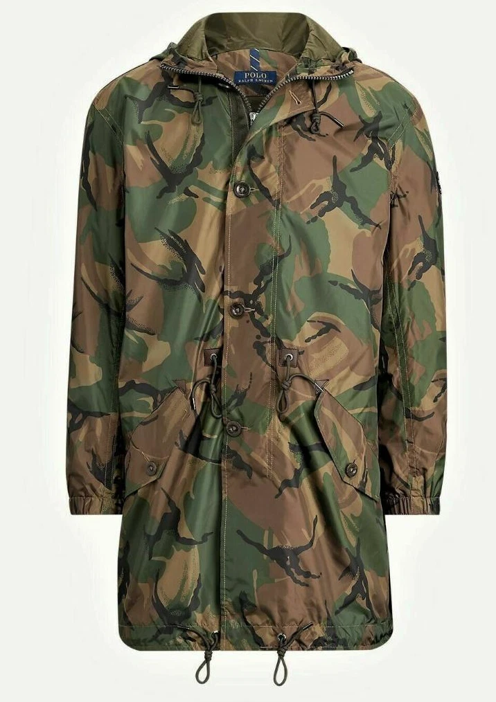 NEW POLO RALPH LAUREN =SIZE S SMALL = CAMO MILITARY HOODED MEN RAIN JACKET | eBay