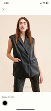 Native Youth Ian Faux Leather Vest Size Large 