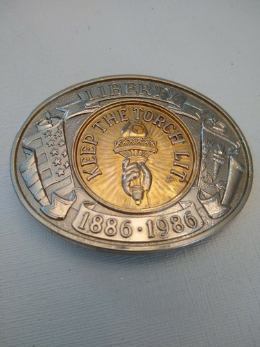 Vintage Belt Buckle Weingeroff Statue Of Liberty"Keep The Torch Lit" 100 year co