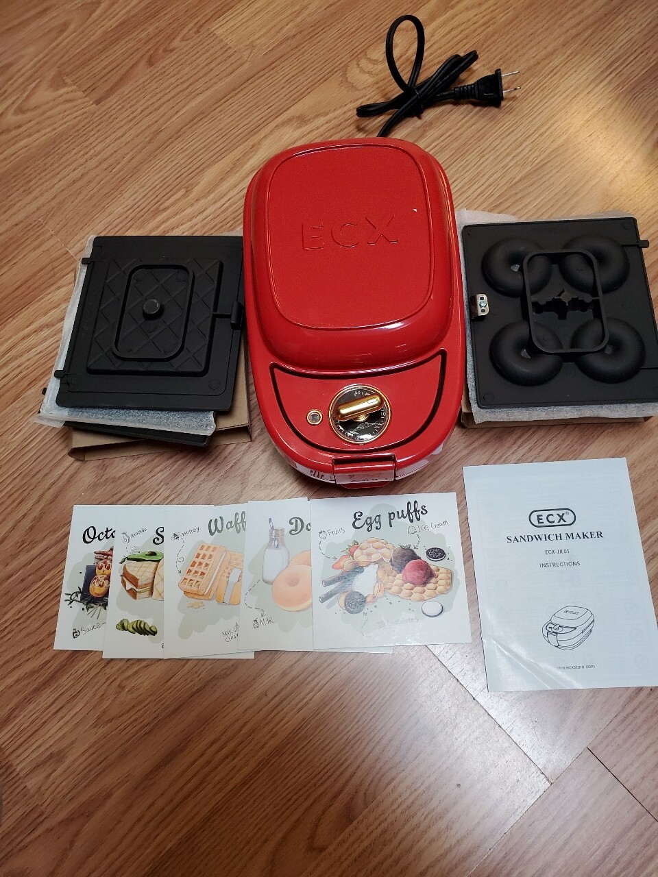 Sandwich Maker Waffle Maker Donut Maker, Meatball Grill, 3-in-1 Detachable-image