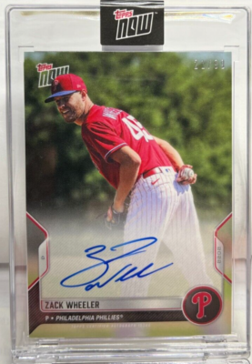 Zack Wheeler 2022 Topps Now MLB Opening Day Autograph Auto #