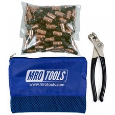 100 1/8 Extra Short Cleco Fasteners  Cleco Pliers w/ Carry Bag KK1S100-1/8 