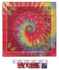 USA MADE Hav-A-Hank TIE DYE SWIRL PAISLEY BANDANA Face Mask Neck SCARF Head Wrap