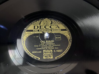 Lale Andersen Lilli Marlene / Sing Nightingale Sing 78 1949 Decca (E) Excellent