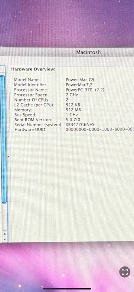 Power Mac G5  2Ghz 512 MB, Mint Condition, Original Box.  With Keyboard, Mouse - Image 4 of 4