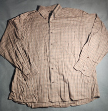 Bills Khakis Shirt Men XL Brown Plaid Button Up Long Sleeve Shirting Made In USA