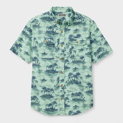 BEST SELLER Duluth Trading Men's Breezeshooter Relaxed Fit Shirt Jade Hawaiian