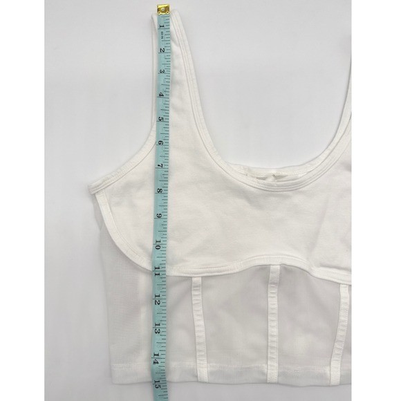 Aeropostale Corset Tank Top White Mesh Trim Sleeveless Top Festival Party Y2k M