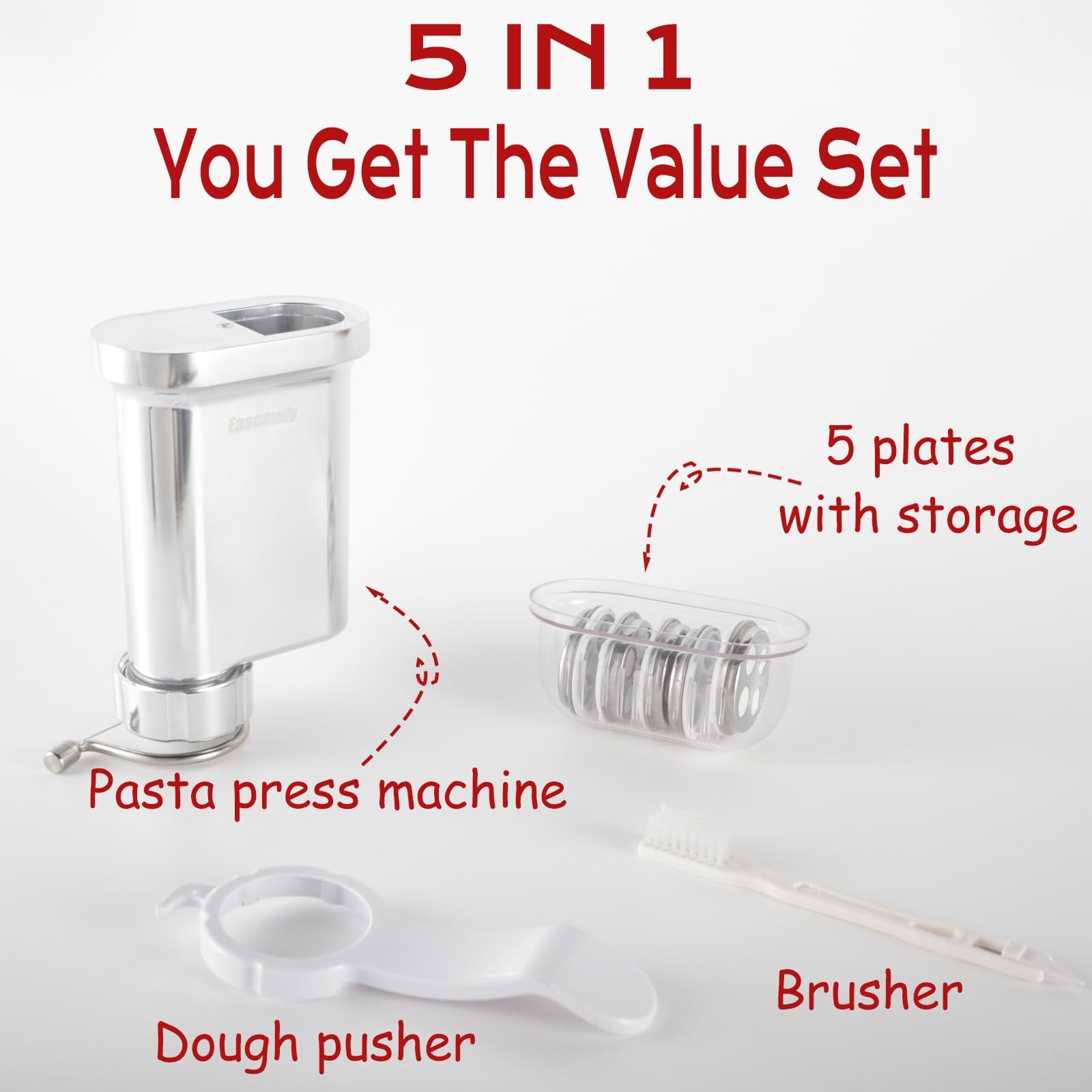 Metal Gourmet Pasta Press Attachment for KitchenAid Stand Mixer – Durable Pas...