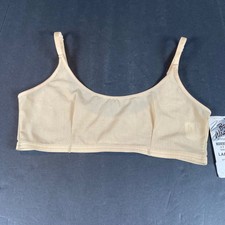 Body Wrappers Beige Performance Bra Top Large Adjustable Straps Dancewear Nylon