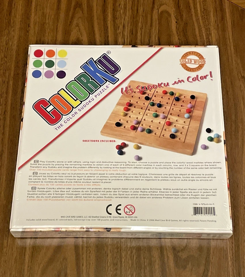 ColorKu | The Color Sudoku Puzzle Game | Wood | Ages 8+ Brain Game {NEW_SEALED} - Image 2 of 2