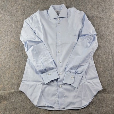 Emanuele Maffeis x Todd Snyder Wrinkle Free Dress Shirt size 15 Light Blue