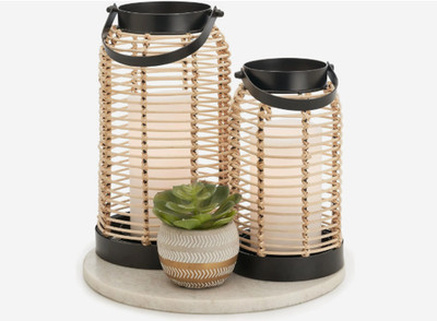 Natural Rattan Boho Lanterns - Handcrafted Chic Decor to Enhance Your Home - Mod