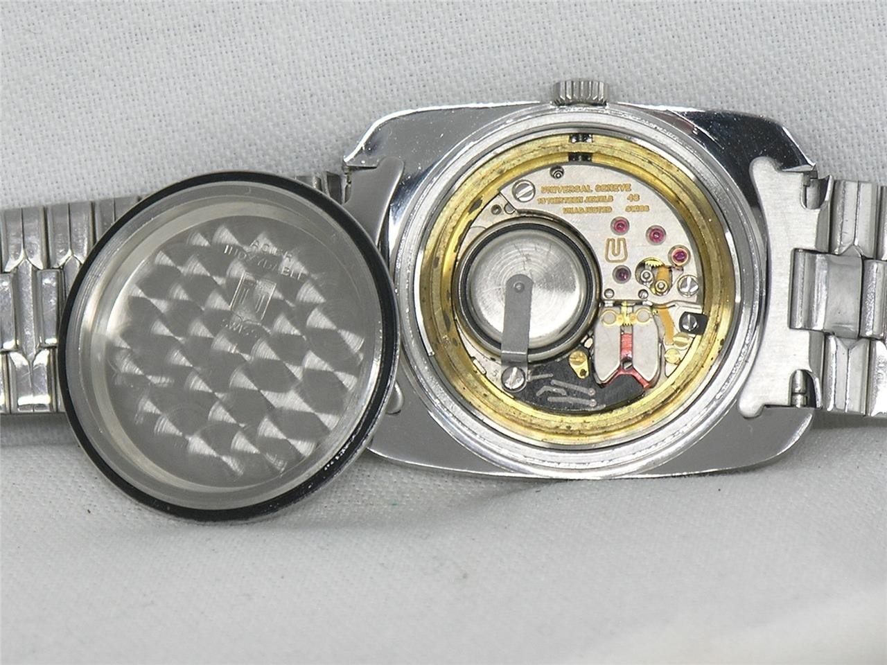 RARE VINTAGE 38MM MENS UNIVERSAL GENEVE "UNISONIC" ACCUTRON 2302 WATCH, RUNNING!