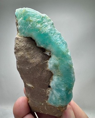 118 Gram Amazing Ocean Blue Aragonite Crystal On Matrix From @Afghanistan