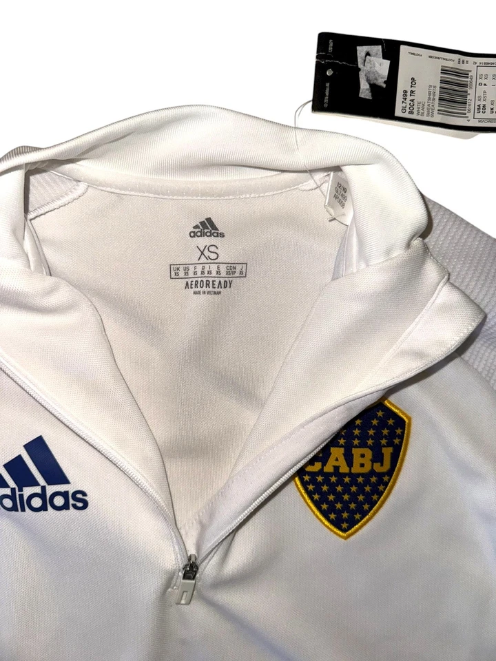 New Adidas Boca Juniors 2020-2021 1/4 Zip training top size XS, White - Image 3 of 4