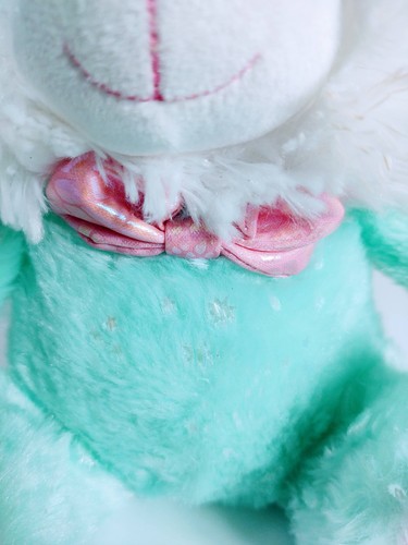 Soft Fluffy 15 In Aquamarine Rabbit Pink Ears Feet With Bow Pre-owned - Picture 3 of 12