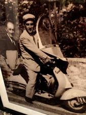 Vespa Taxi Italy Large Vintage Framed Photo Print 34" x 42" Rare image