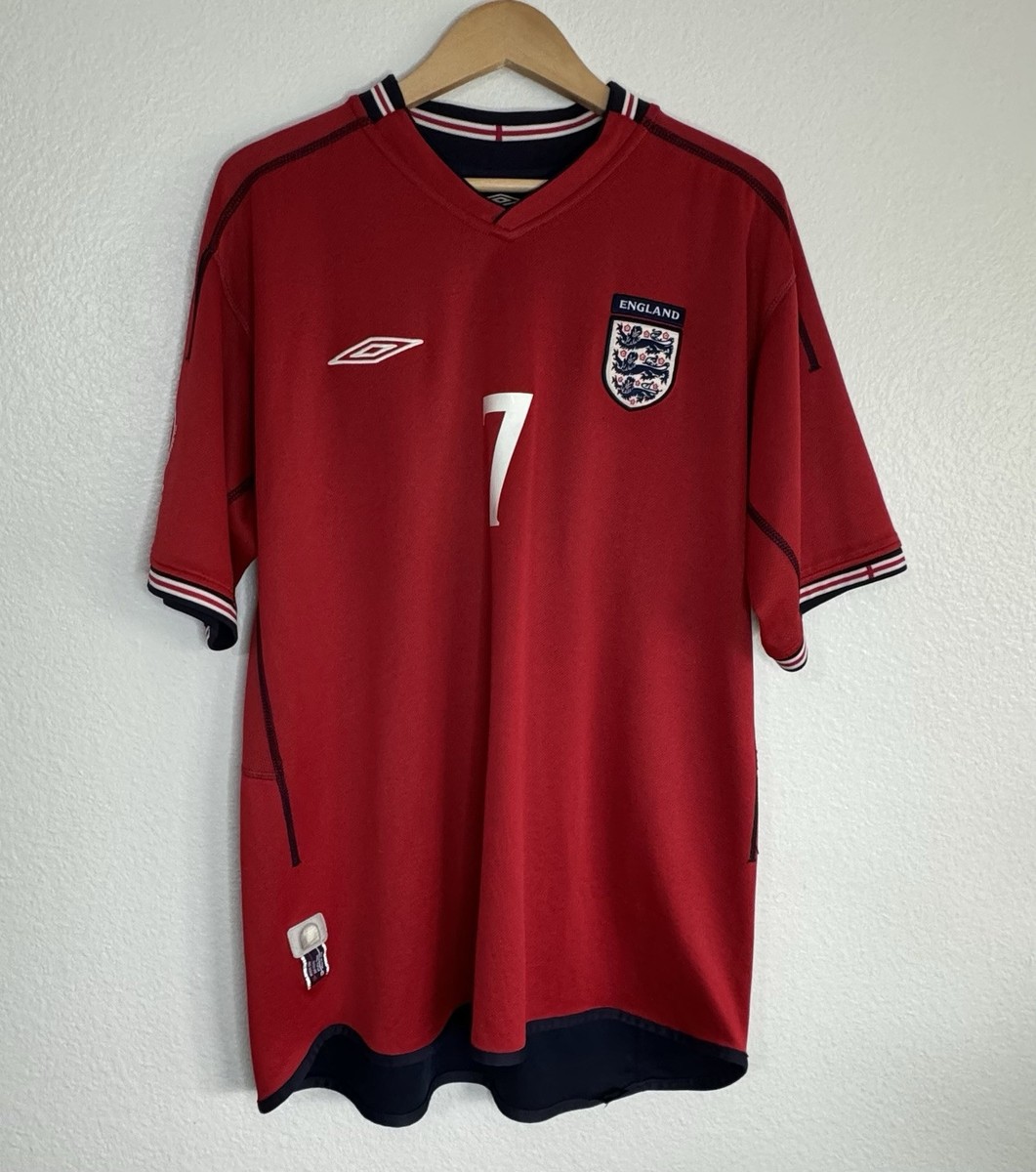 England Away David Beckham Reversible World Cup 2002 Jersey