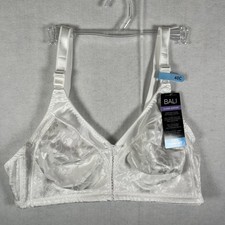 Bali 40C Double Support Lace Wireless Bra DF3372 White msrp 44