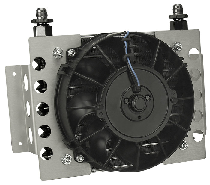 Derale 13950 15 Row Atomic Cool Plate & Fin Remote Transmission Cooler Kit, -6AN