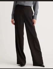 Quince Stretch Crepe Classic Trouser Pants size 2 Black NWT office capsule