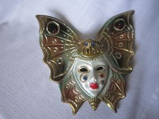 Venezianische Maske Goldfarbenen Akzenten 18 cm Deko Rarität